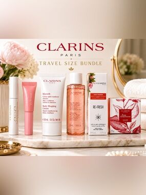 Clarins Travel Size Beauty Gift Set Bundle | 6 Pieces | New